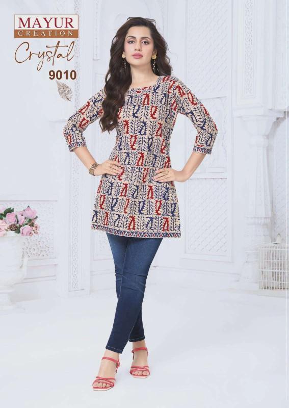 Mayur crystal vol-9 short top wholesale printed kurti online